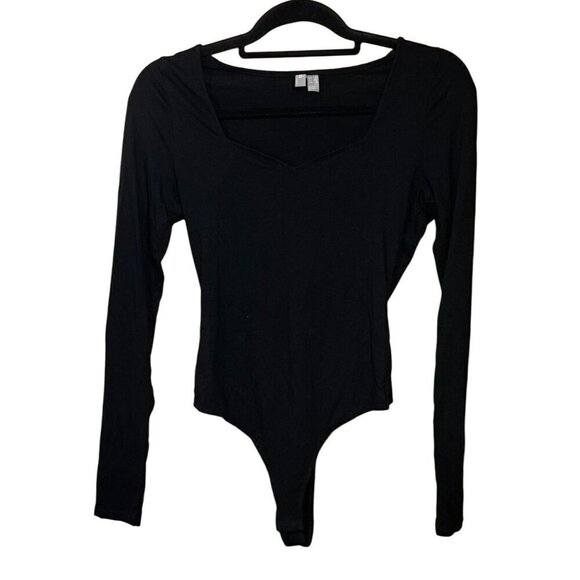 ASOS Tops - Asos Black Bodysuit Long Sleeve Thong Snap Closture Size 2 Stretch